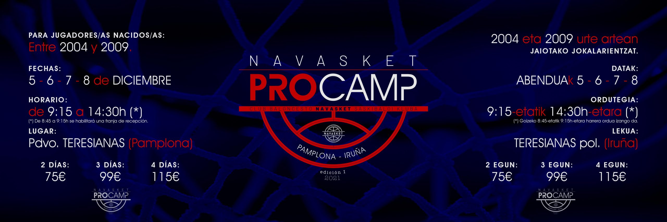 CAMPUS NVT | 'Navasket PROcamp', del 5 al 8 de diciembre de 2021