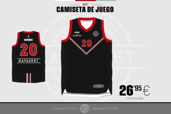 TIENDA | Camiseta de juego local Navasket (negra)