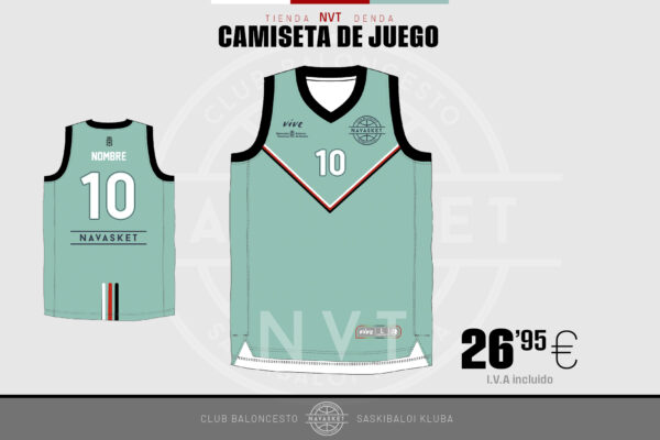 TIENDA | Camiseta de juego visitante Navasket (turquesa)