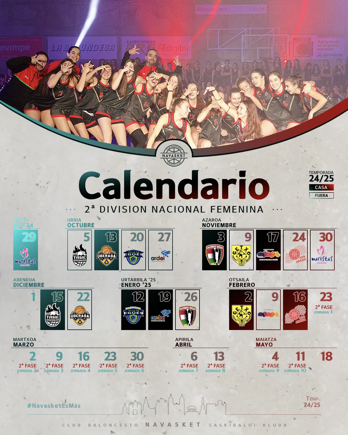 #2aFEM | Calendario temporada 2024-2025